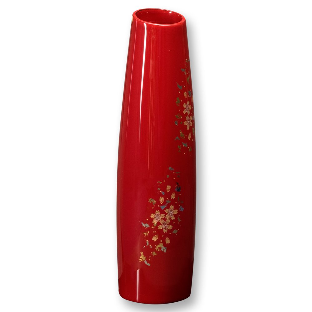 Amazon.co.jp: 輪島塗 花器 口切 朱 桜沈金 WA2-3 : ホーム